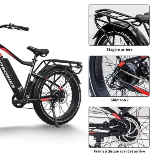 Vélo électrique 26'' JOBO Robin Adulte 7 vitesses - LCD - 77Km - 500W - Image 5