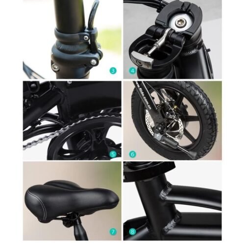 Fiido D1 Vélo électrique montagne pliable Vitesse Variable Ville E-vélo 250W Moteur 14 pouces Roues 7.8Ah Batterie Max 25Km-h blanc - Image 4