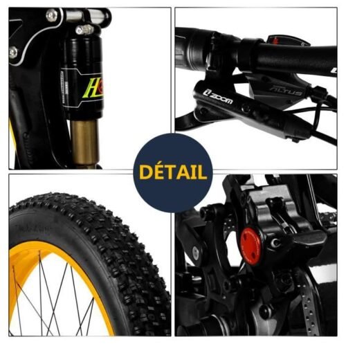 T750plus Vélo électrique à assistance pédale de 26 pouces, batterie 48V 10.4Ah, Moteur Bafang 750W de Haute qualité (rouge) - Image 3