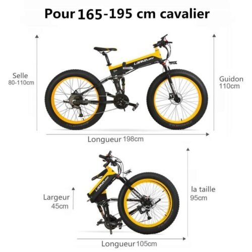 T750plus Vélo électrique à assistance pédale de 26 pouces, batterie 48V 10.4Ah, Moteur Bafang 750W de Haute qualité (rouge) - Image 4