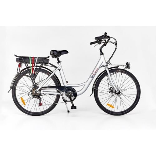 Vélo électrique BiClou Porteur 26 gris : mot. roue arrière 250W batterie 280Wh - roues 26 pouces - autonomie 40km - garanti 3 ans