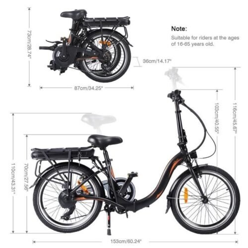 Vélo électrique Dohiker 20F054 250W 36V 20 pouces 25 km / h 3 modes Vélo assistanse électrique - Image 4